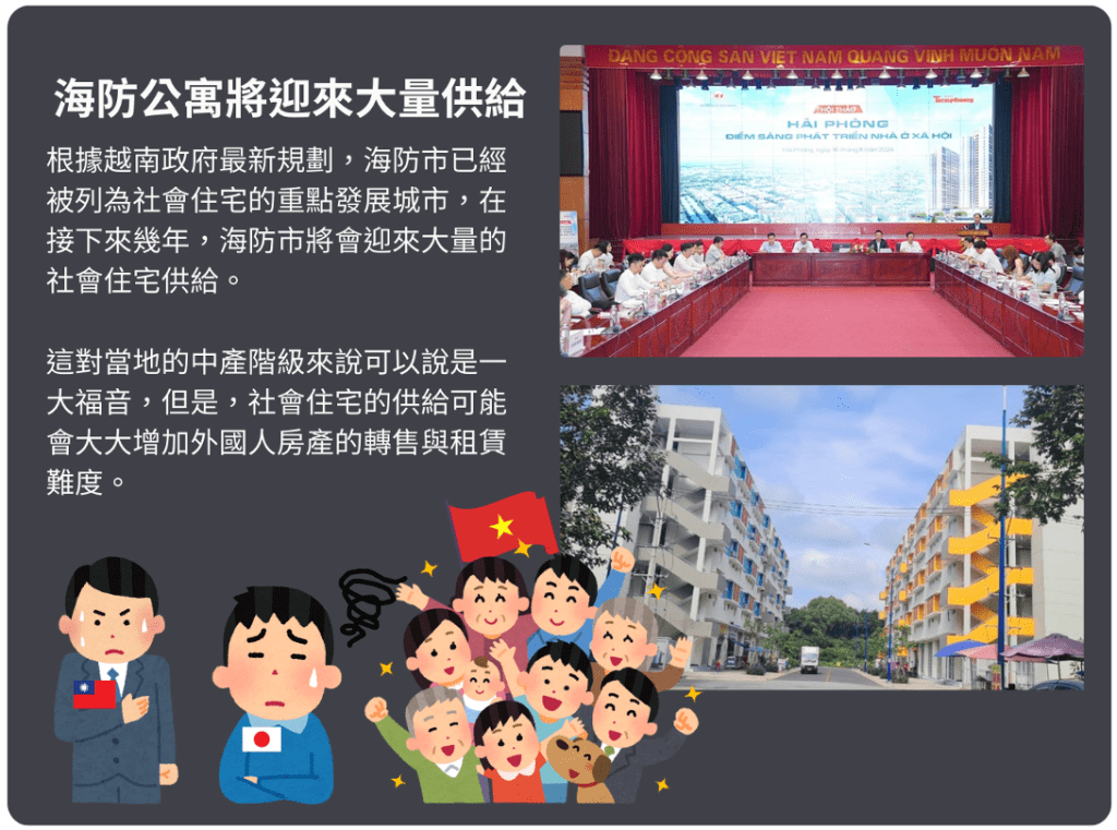 海防社會住宅將迎來大量供給,可能衝擊外國人房市