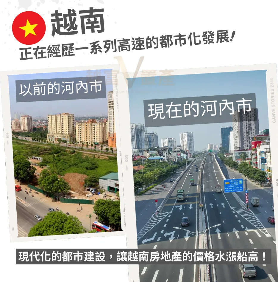 越南正在經歷一系列的高速都市化發展,連帶的帶動越南房地產的價格的上漲!